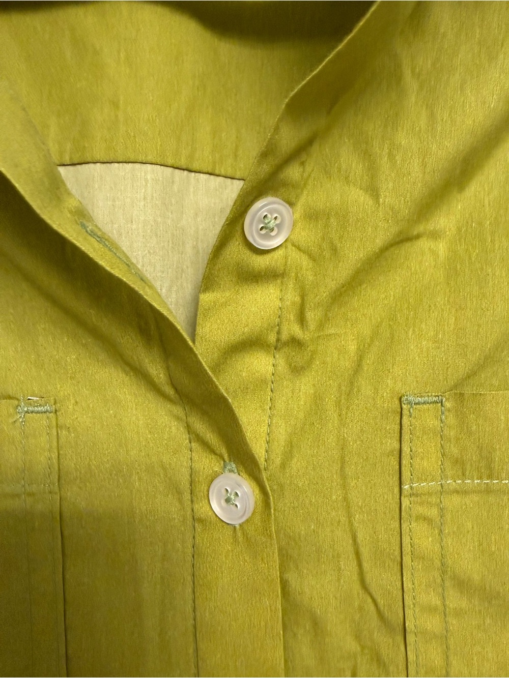 Rebecca Minkoff size S Greene Lime-Green Blouse 100 procent cotton - Picture 3 of 5
